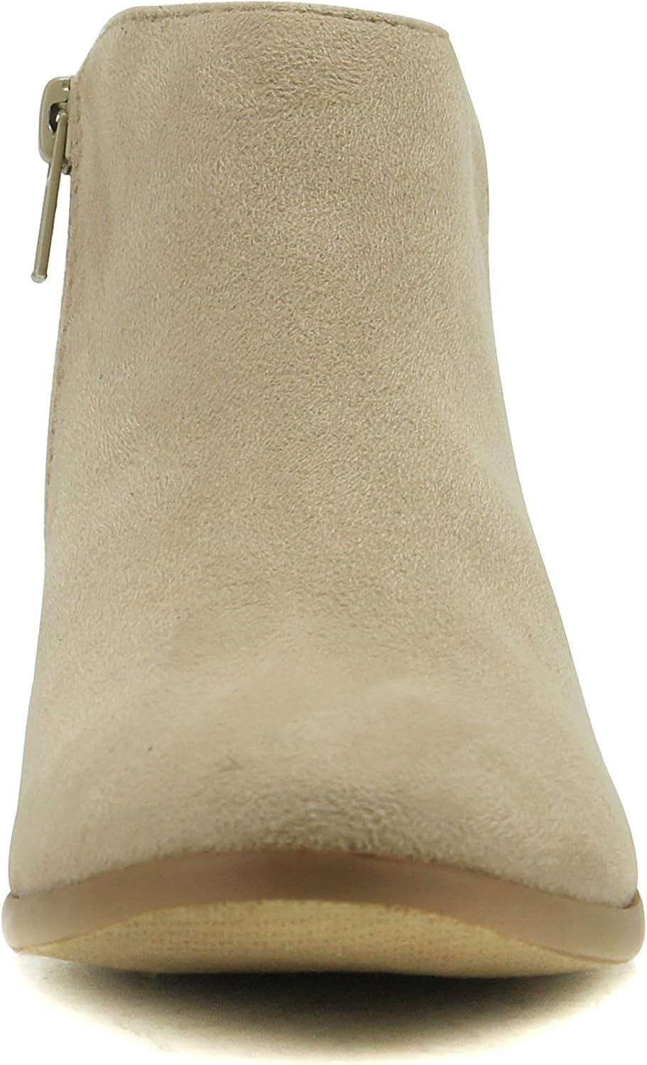 imageSODA Womens Western Ankle Bootie w Low Chunky Block Stacked Heel Lt Wheat Su 7