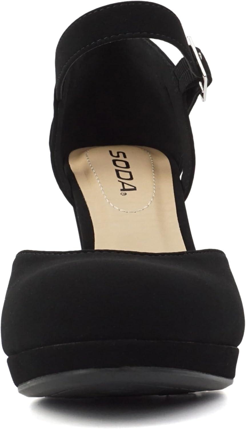 imageSoda Ayden  Women Mary Jane Ankle Strap Cushion High Heel Pump ShoeBlack Nbpu T