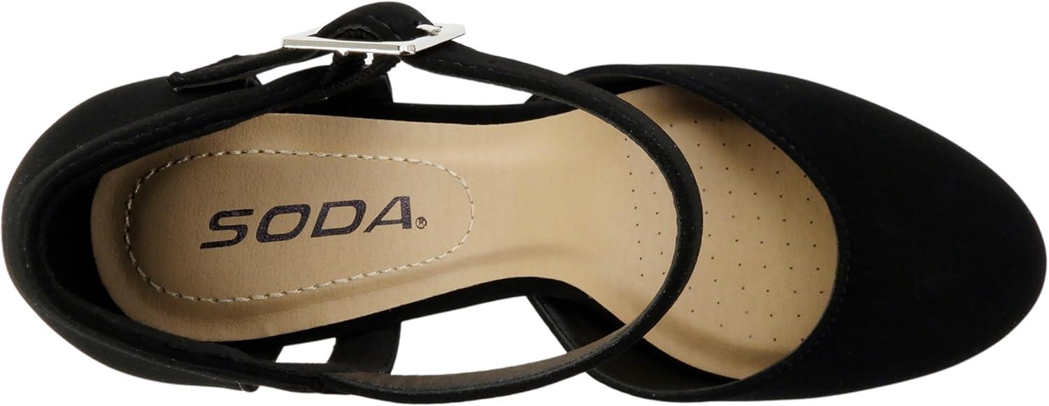 imageSoda Ayden  Women Mary Jane Ankle Strap Cushion High Heel Pump ShoeBlack Nbpu T