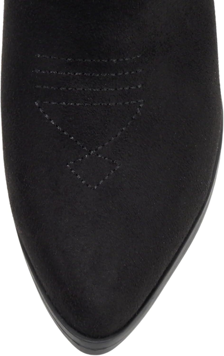 imageSoda BLAZING  Women Western Bootie Pointe Toe with Low Heel Wide Fit AvailableBlack Suede