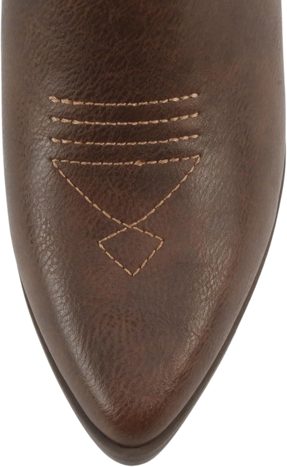 imageSoda BLAZING  Women Western Bootie Pointe Toe with Low Heel Wide Fit AvailableBrown Pu