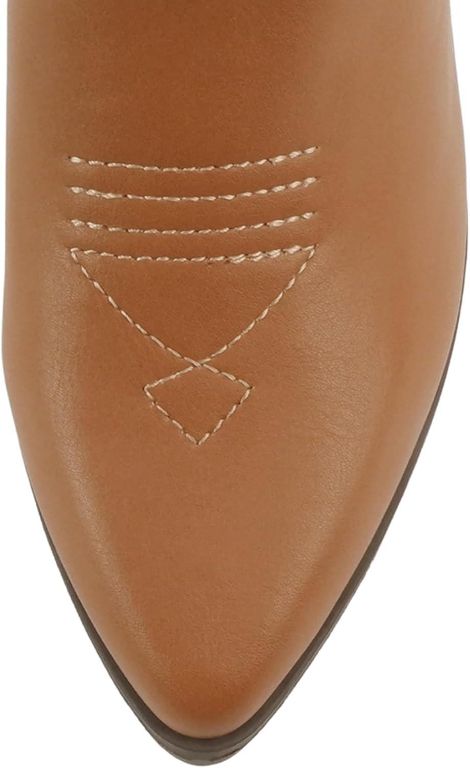 imageSoda BLAZING  Women Western Bootie Pointe Toe with Low Heel Wide Fit AvailableDark BlondBone Pu