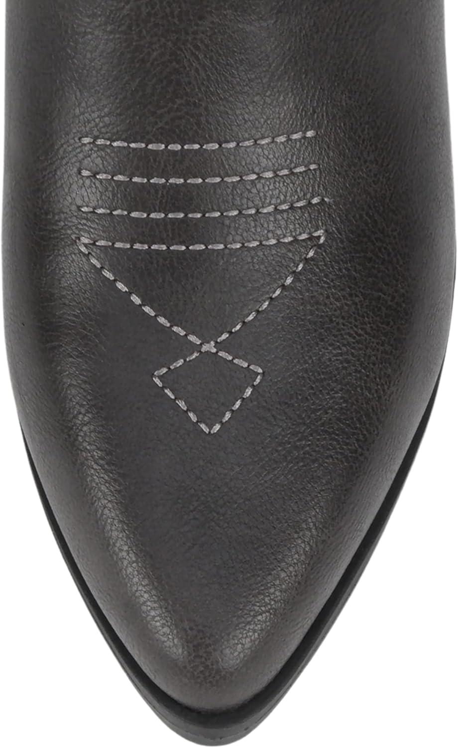 imageSoda BLAZING  Women Western Bootie Pointe Toe with Low Heel Wide Fit AvailableDk Grey Pu