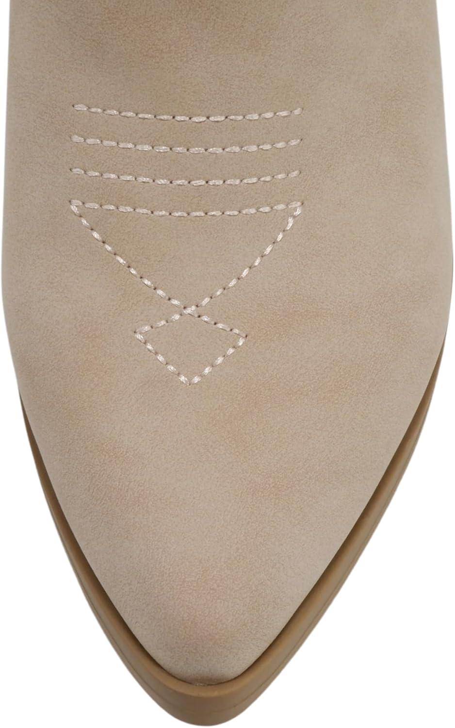 imageSoda BLAZING  Women Western Bootie Pointe Toe with Low Heel Wide Fit AvailableDusty Mauve Nubuck