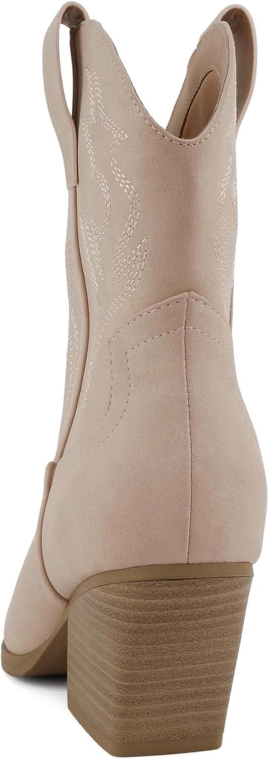 imageSoda BLAZING  Women Western Bootie Pointe Toe with Low Heel Wide Fit AvailableDusty Mauve Nubuck