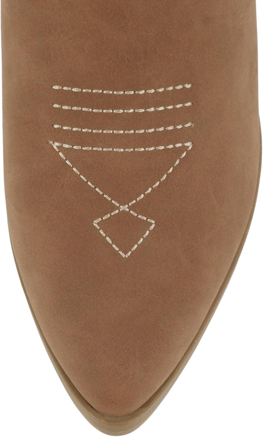 imageSoda BLAZING  Women Western Bootie Pointe Toe with Low Heel Wide Fit AvailableLcognac Nubuck