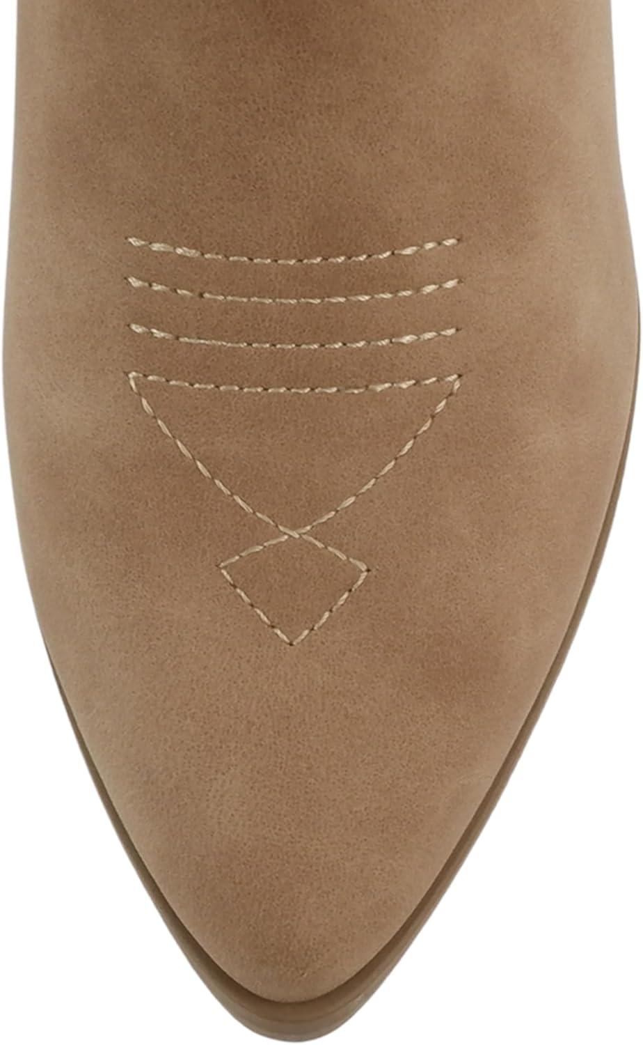 imageSoda BLAZING  Women Western Bootie Pointe Toe with Low Heel Wide Fit AvailableTaupe Pu