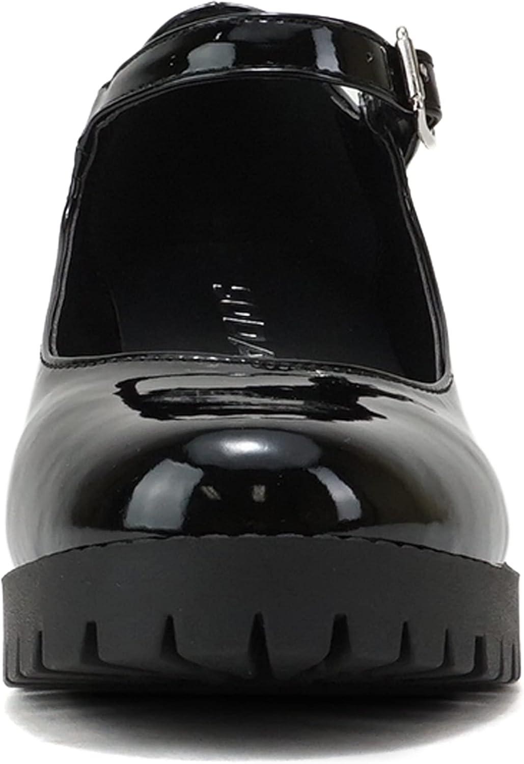 imageSoda Boxer  Women Mary Jane Round Toe Chunky Block Heel Lug Sole Pump with Adjustable StrapBlack Patent