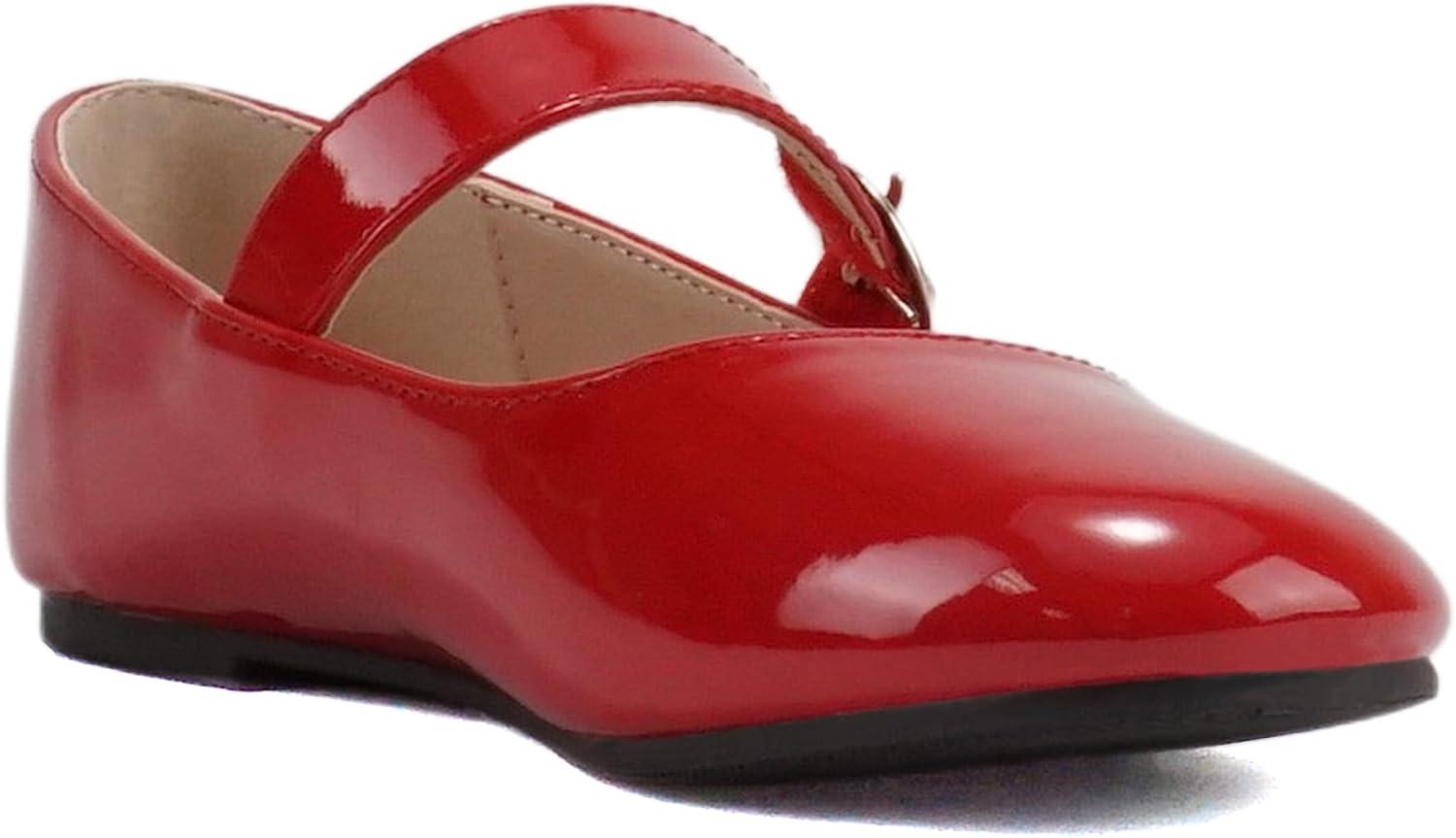 imageSoda CEIBO2  Little KidsChildrenGirls Round Closed Toe Mary Jane Adjustable Buckle Strap Ballet Flat Shoe