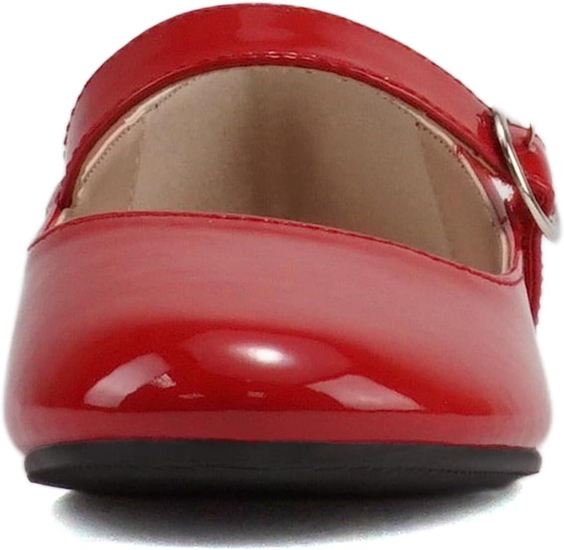 imageSoda CEIBO2  Little KidsChildrenGirls Round Closed Toe Mary Jane Adjustable Buckle Strap Ballet Flat Shoe