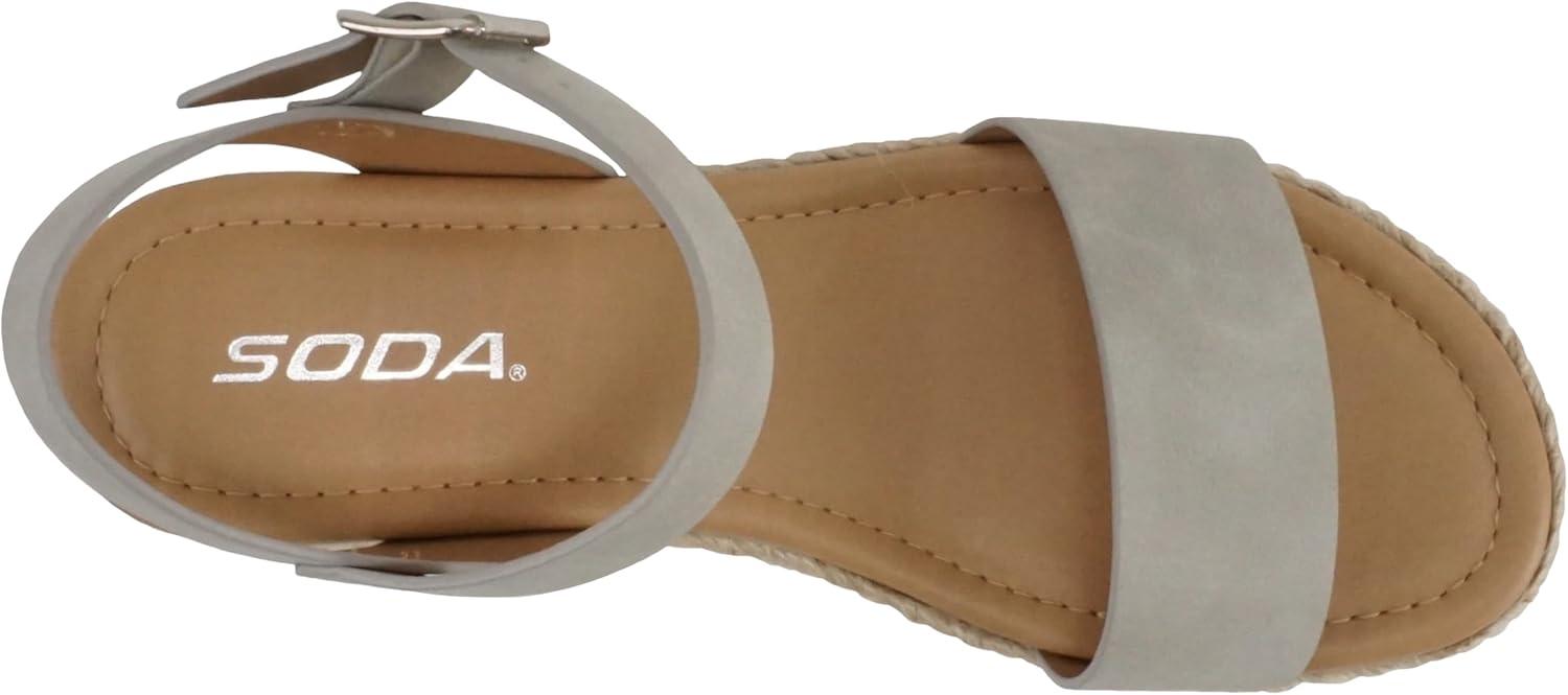 imageSoda CLIP  Women Open Toe Ankle Strap Platform Espadrille SandalDove Grey
