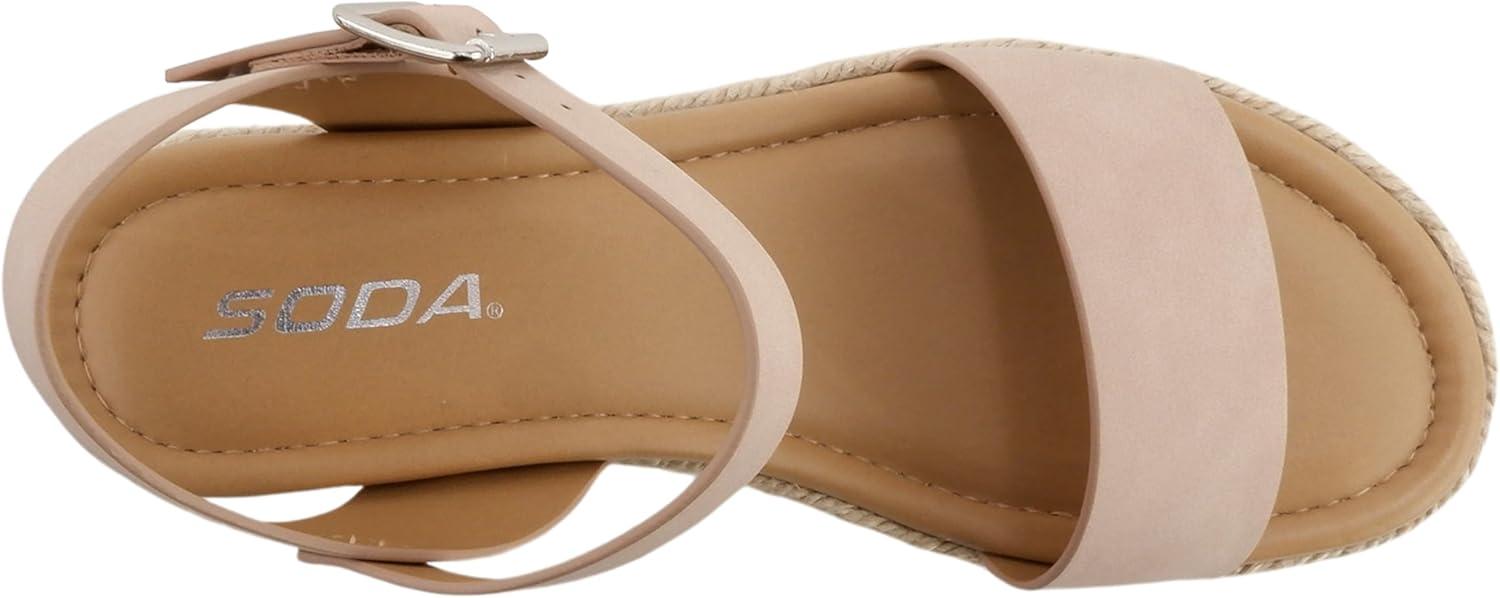 imageSoda CLIP  Women Open Toe Ankle Strap Platform Espadrille SandalDusty Mauve