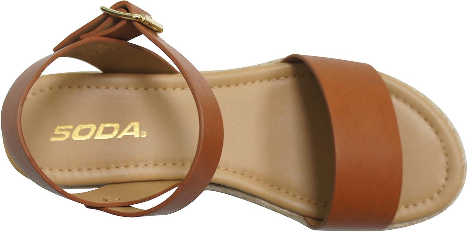 imageSoda CLIP  Women Open Toe Ankle Strap Platform Espadrille SandalTan