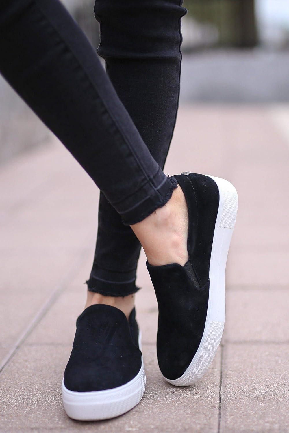 imageSoda Croft  Slip On Perforated Double Layer Foam Padded Cushion Sock Fashion SneakersBlack H