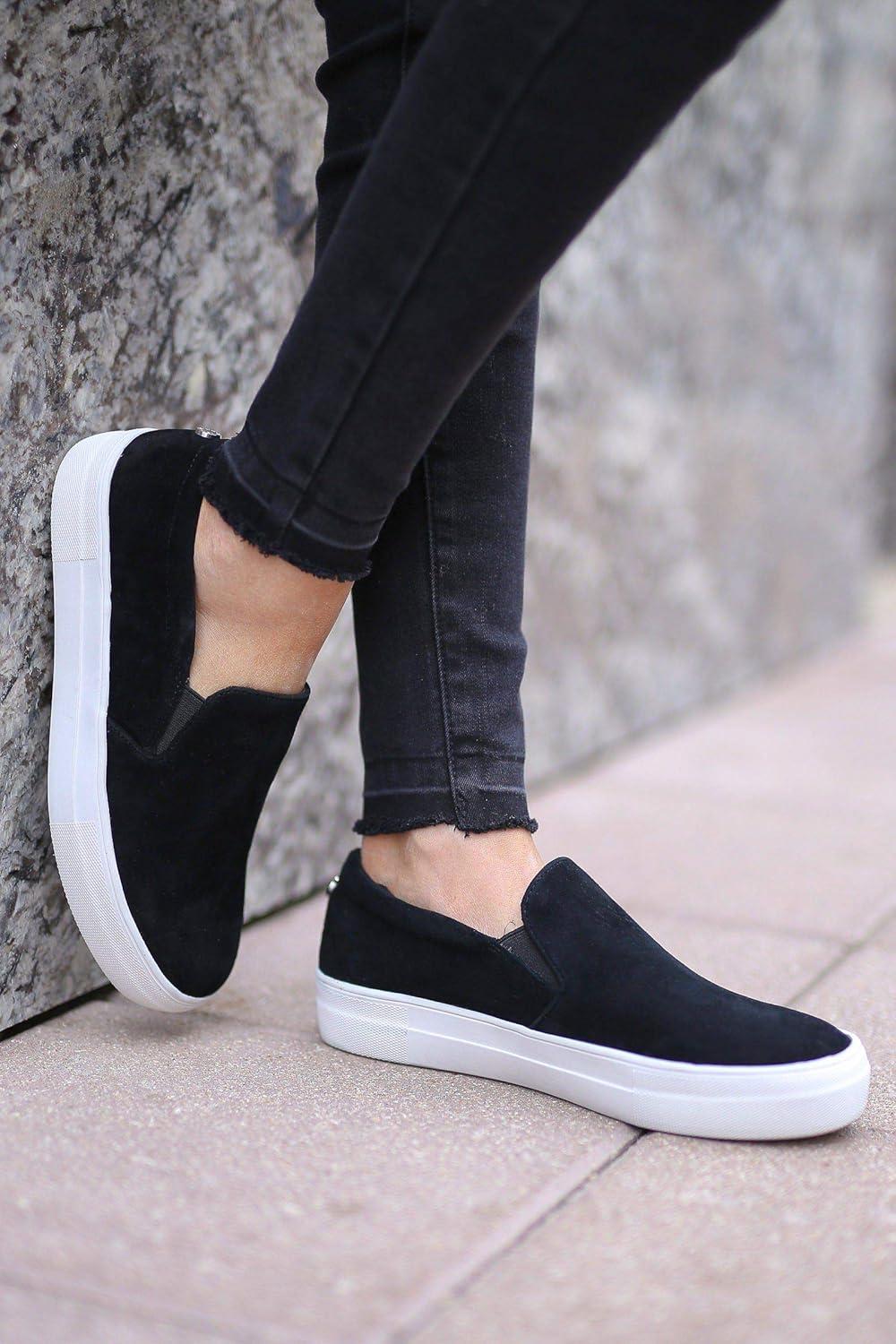 imageSoda Croft  Slip On Perforated Double Layer Foam Padded Cushion Sock Fashion SneakersBlack H