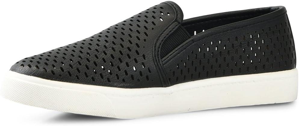 imageSoda Croft  Slip On Perforated Double Layer Foam Padded Cushion Sock Fashion SneakersBlack Pu