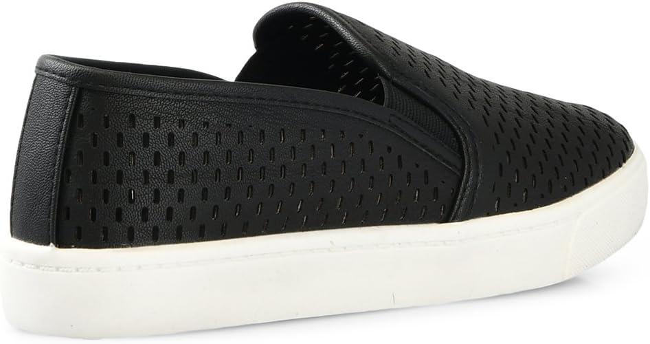 imageSoda Croft  Slip On Perforated Double Layer Foam Padded Cushion Sock Fashion SneakersBlack Pu