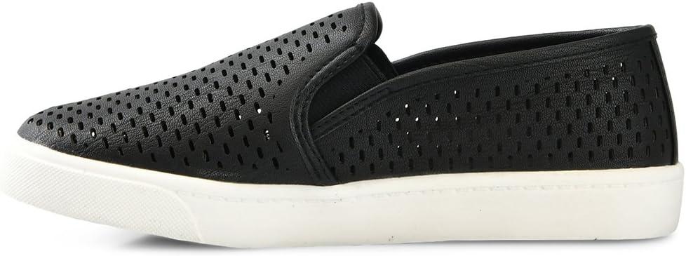 imageSoda Croft  Slip On Perforated Double Layer Foam Padded Cushion Sock Fashion SneakersBlack Pu