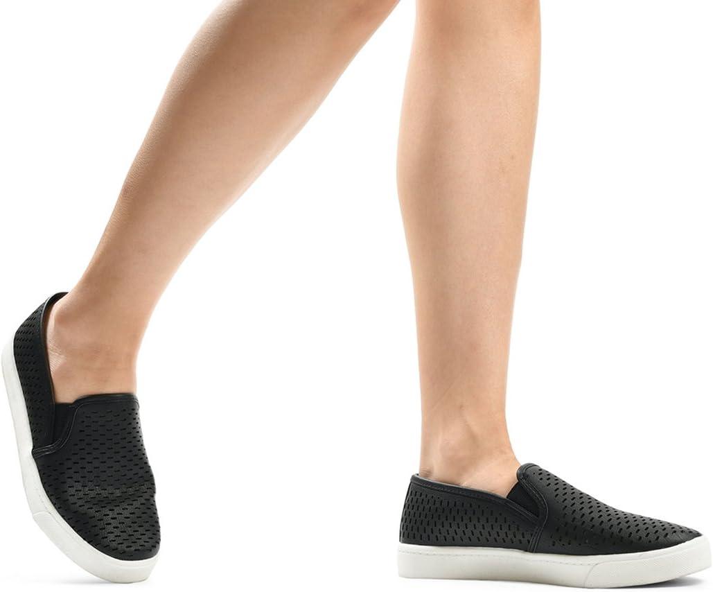 imageSoda Croft  Slip On Perforated Double Layer Foam Padded Cushion Sock Fashion SneakersBlack Pu