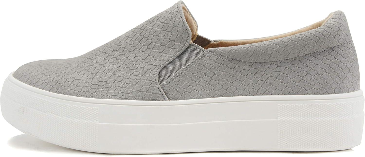 imageSoda Croft  Slip On Perforated Double Layer Foam Padded Cushion Sock Fashion SneakersGrey Cobra