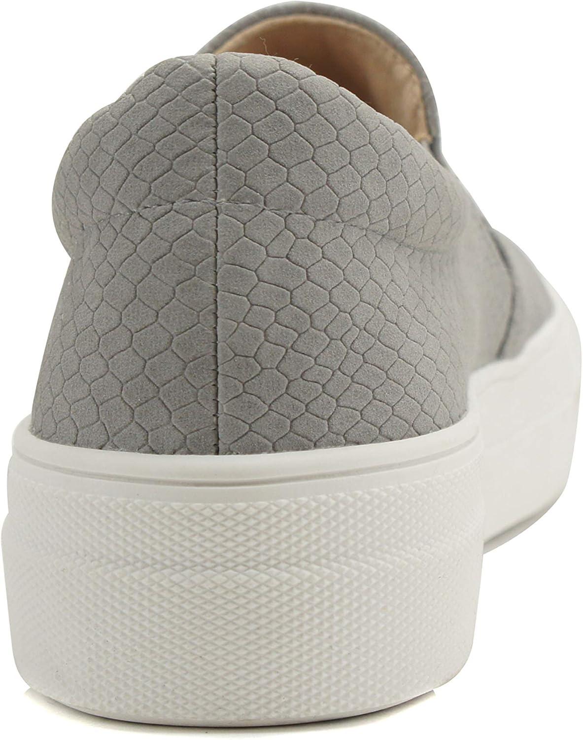 imageSoda Croft  Slip On Perforated Double Layer Foam Padded Cushion Sock Fashion SneakersGrey Cobra