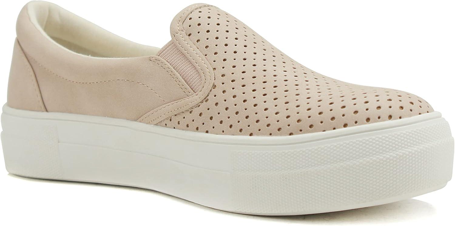 imageSoda Croft  Slip On Perforated Double Layer Foam Padded Cushion Sock Fashion SneakersLtmauve