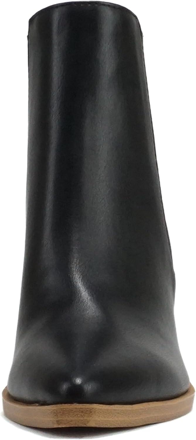 imageSoda DUVETS  Women Pointed Toe PullOn Finger Gore High Heel Ankle BootBlack Pu