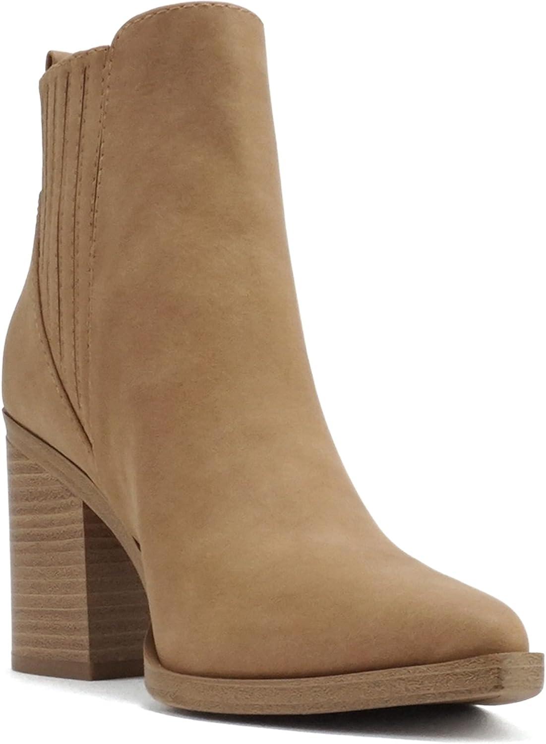 imageSoda DUVETS  Women Pointed Toe PullOn Finger Gore High Heel Ankle BootCoffee Nubuck