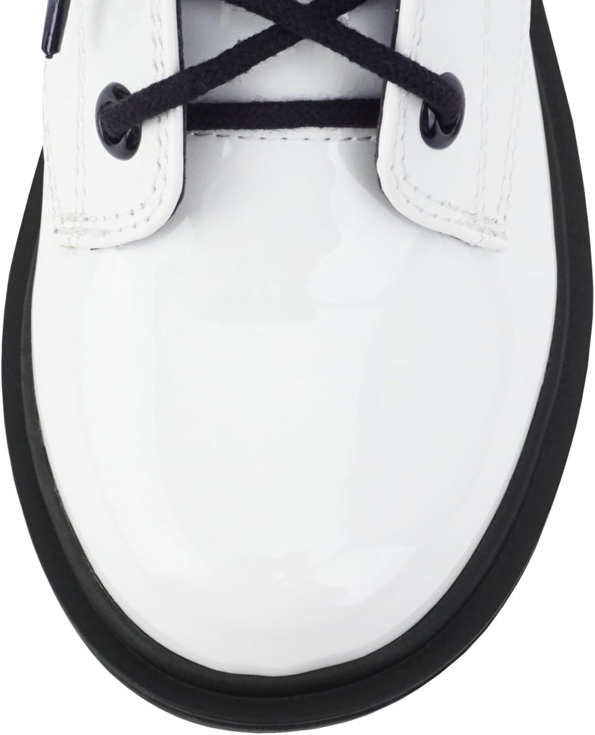 imageSoda FIRM2 KIDSCHILDRENGIRLS Lug Sole Fashion Combat Ankle Bootie Lace up wSide ZipperBlack Pu