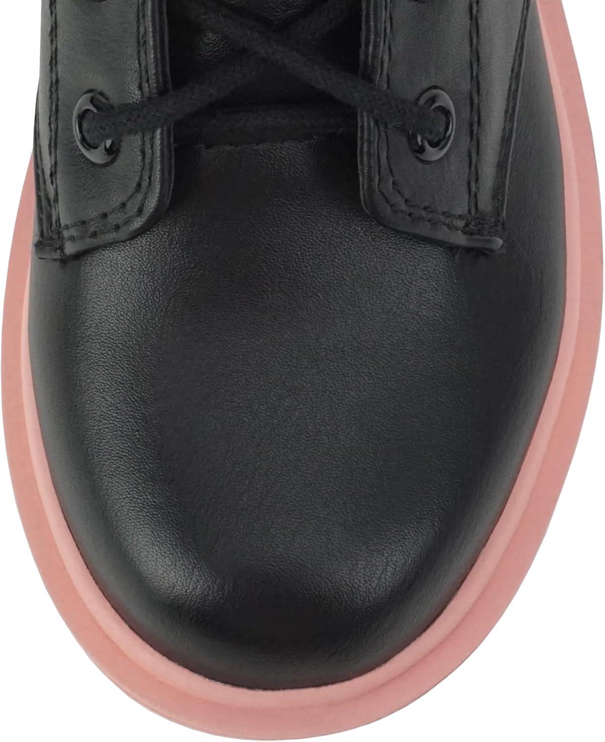 imageSoda FIRM2 KIDSCHILDRENGIRLS Lug Sole Fashion Combat Ankle Bootie Lace up wSide ZipperBlackDmauve