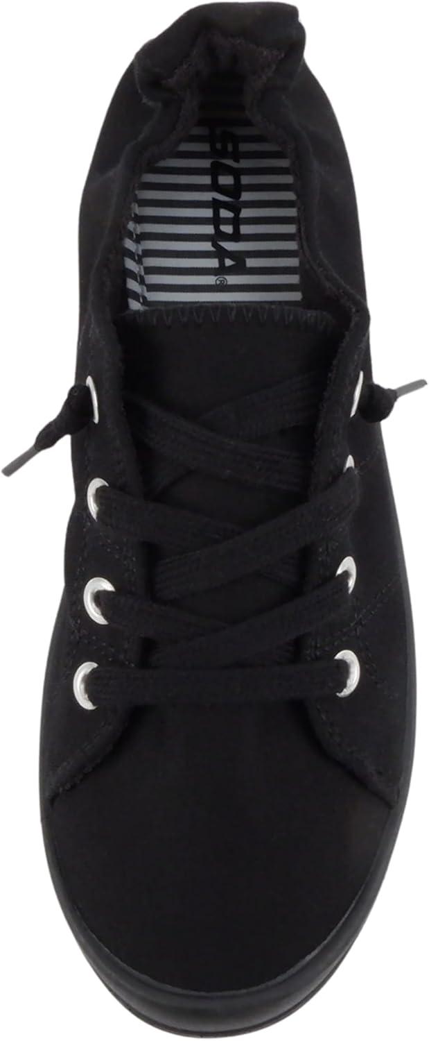 imageSoda Flat Women Shoes Linen Canvas Slip On Sneakers Lace Up Style Loafers ZigSAll Black