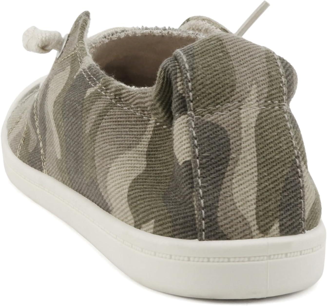 imageSoda Flat Women Shoes Linen Canvas Slip On Sneakers Lace Up Style Loafers ZigSCamo