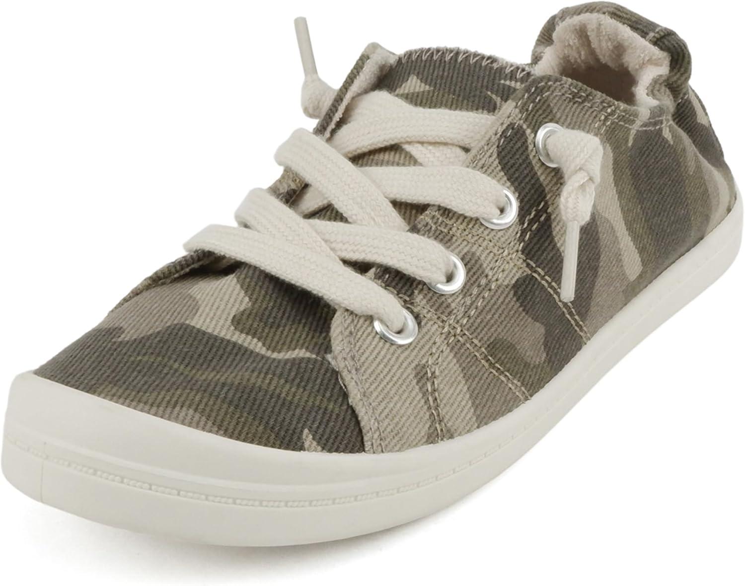 imageSoda Flat Women Shoes Linen Canvas Slip On Sneakers Lace Up Style Loafers ZigSCamo