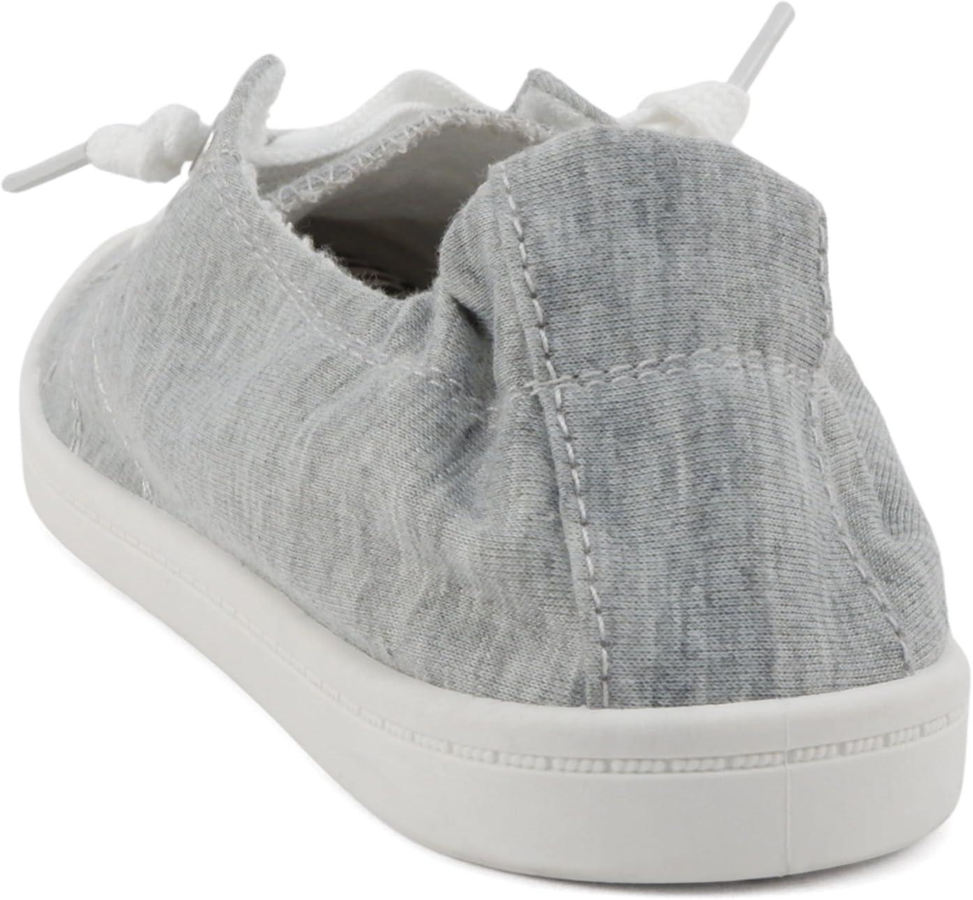 imageSoda Flat Women Shoes Linen Canvas Slip On Sneakers Lace Up Style Loafers ZigSGrey Fabric
