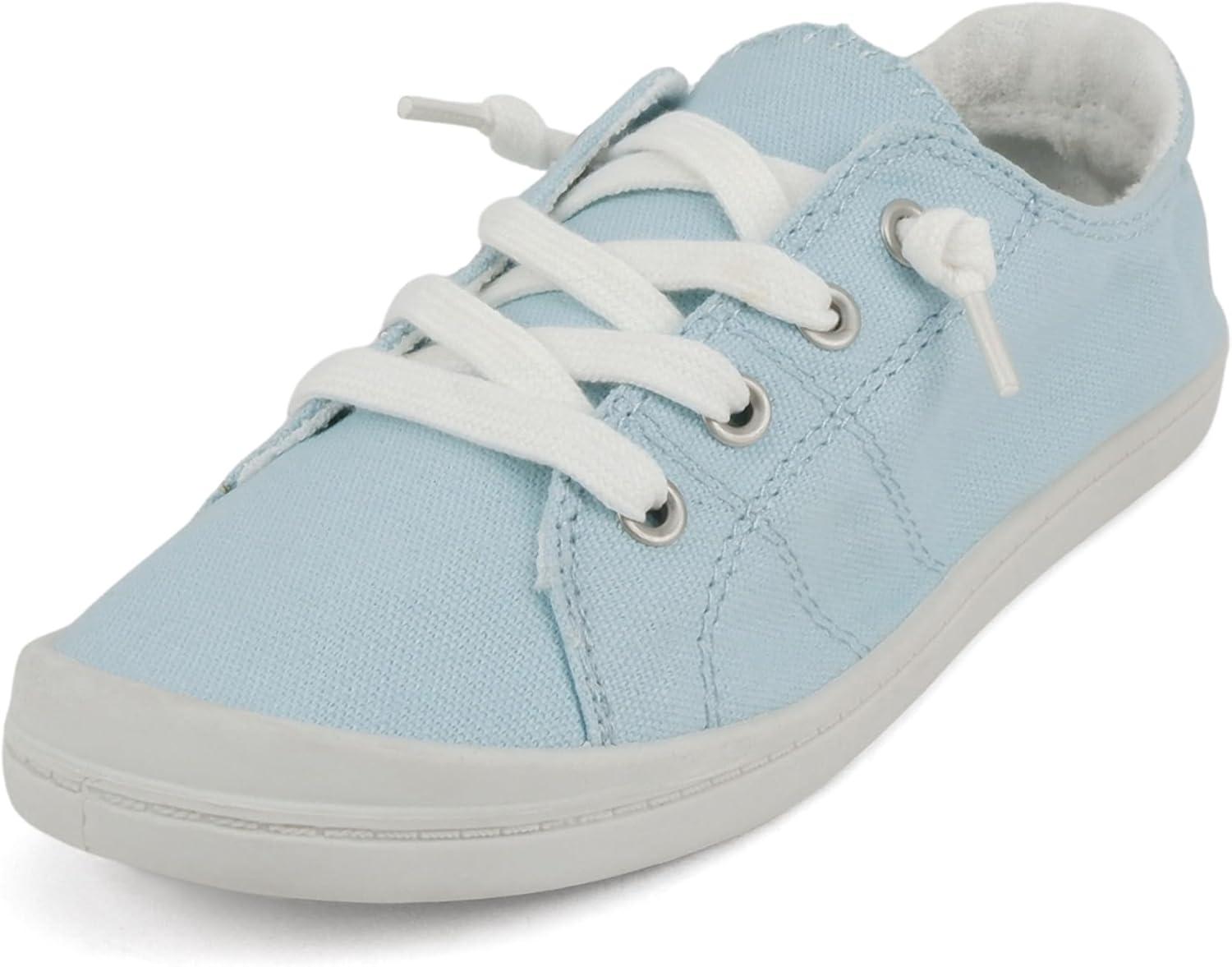 imageSoda Flat Women Shoes Linen Canvas Slip On Sneakers Lace Up Style Loafers ZigSSoblue Cotton