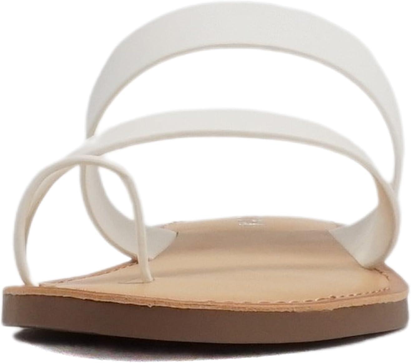 imageSoda Joan Womens Open Toe Slip On Flip Flop SandalsWhite