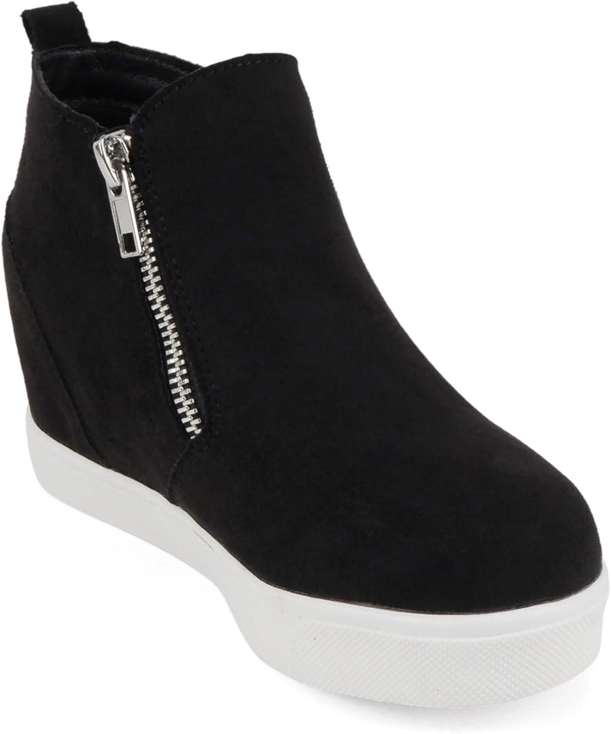 imageSoda KidsChildrenGirls Taylor2 Hidden Wedge Booties Fashion Sneaker Shoes Side ZipperBlack Imit Suede