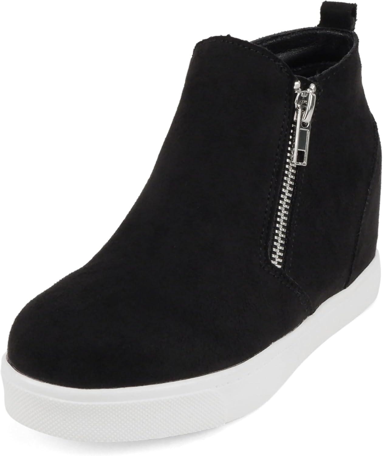 imageSoda KidsChildrenGirls Taylor2 Hidden Wedge Booties Fashion Sneaker Shoes Side ZipperBlack Imit Suede