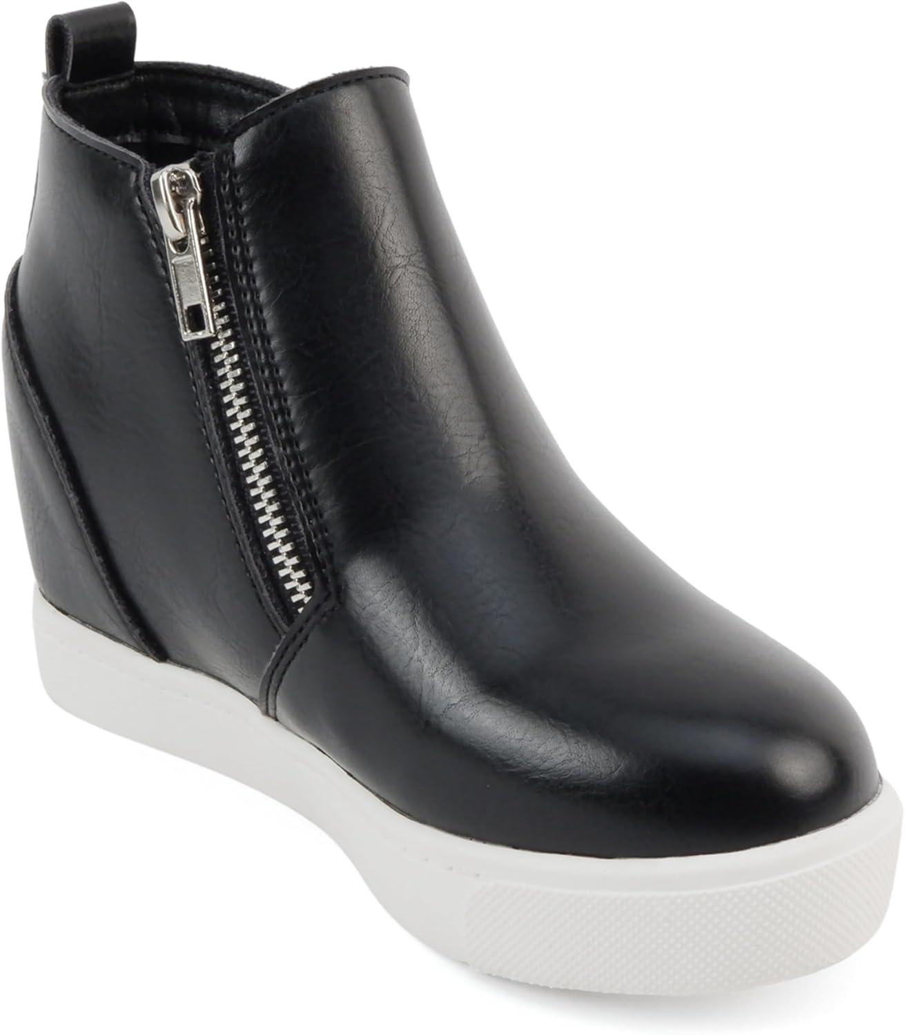 imageSoda KidsChildrenGirls Taylor2 Hidden Wedge Booties Fashion Sneaker Shoes Side ZipperBlack Pu