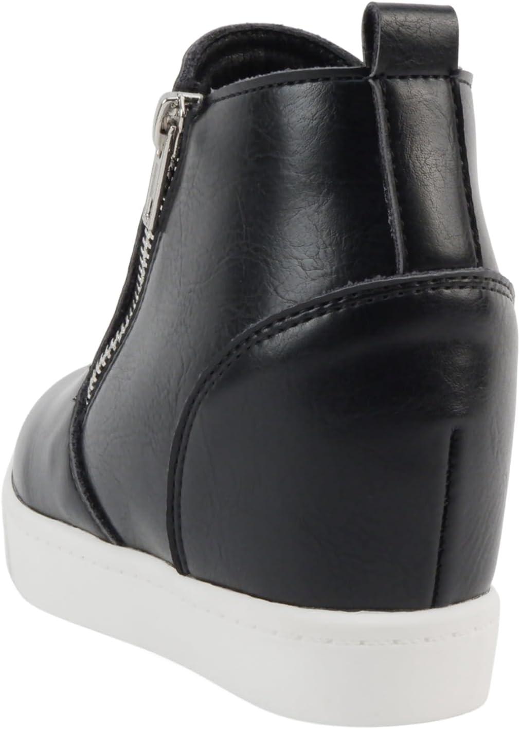 imageSoda KidsChildrenGirls Taylor2 Hidden Wedge Booties Fashion Sneaker Shoes Side ZipperBlack Pu