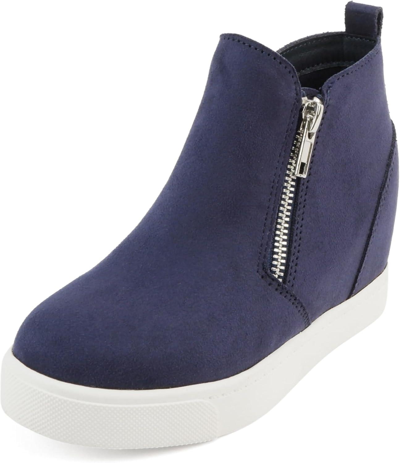 imageSoda KidsChildrenGirls Taylor2 Hidden Wedge Booties Fashion Sneaker Shoes Side ZipperNavy Imit Suede