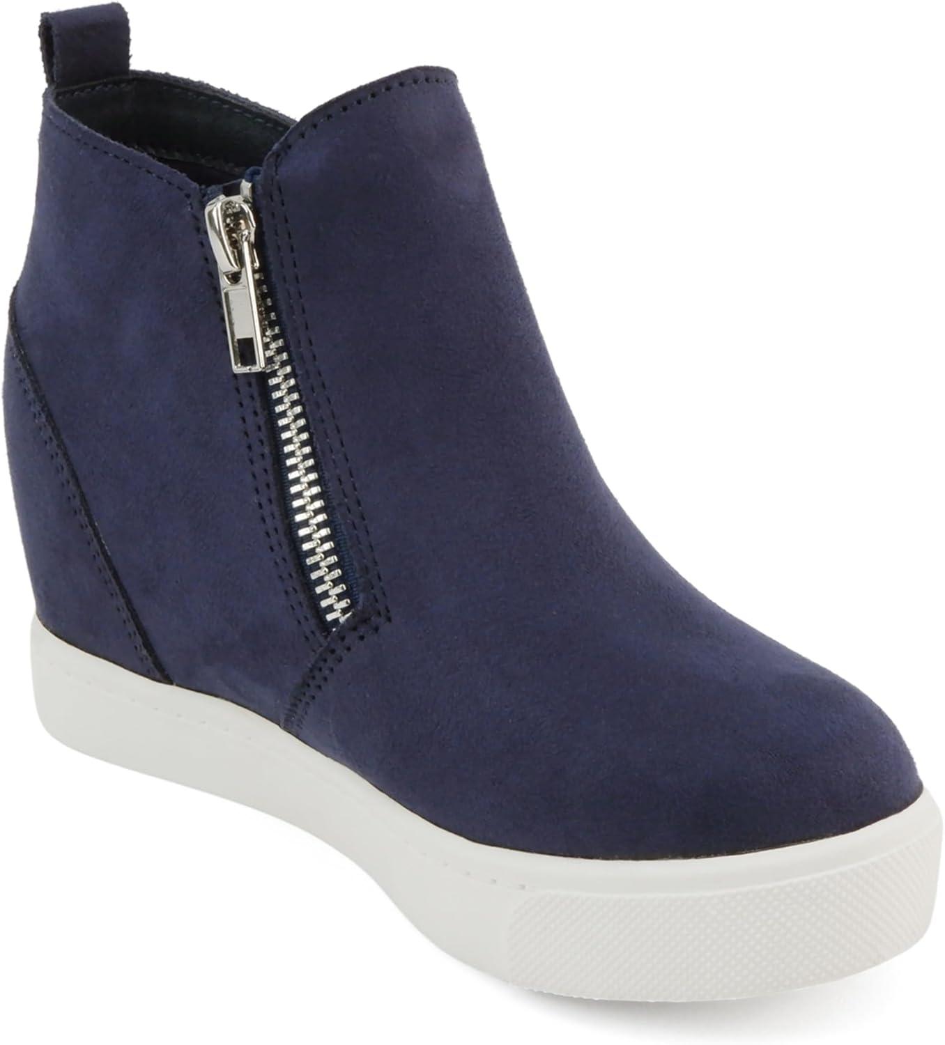 imageSoda KidsChildrenGirls Taylor2 Hidden Wedge Booties Fashion Sneaker Shoes Side ZipperNavy Imit Suede