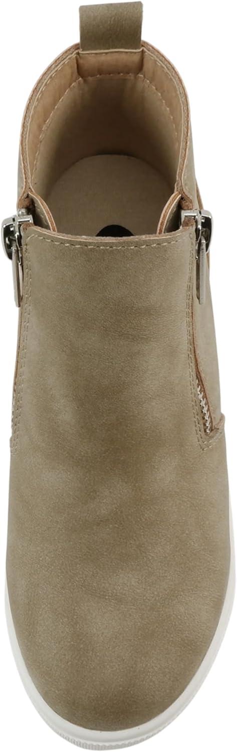 imageSoda KidsChildrenGirls Taylor2 Hidden Wedge Booties Fashion Sneaker Shoes Side ZipperTaupe Nbpu