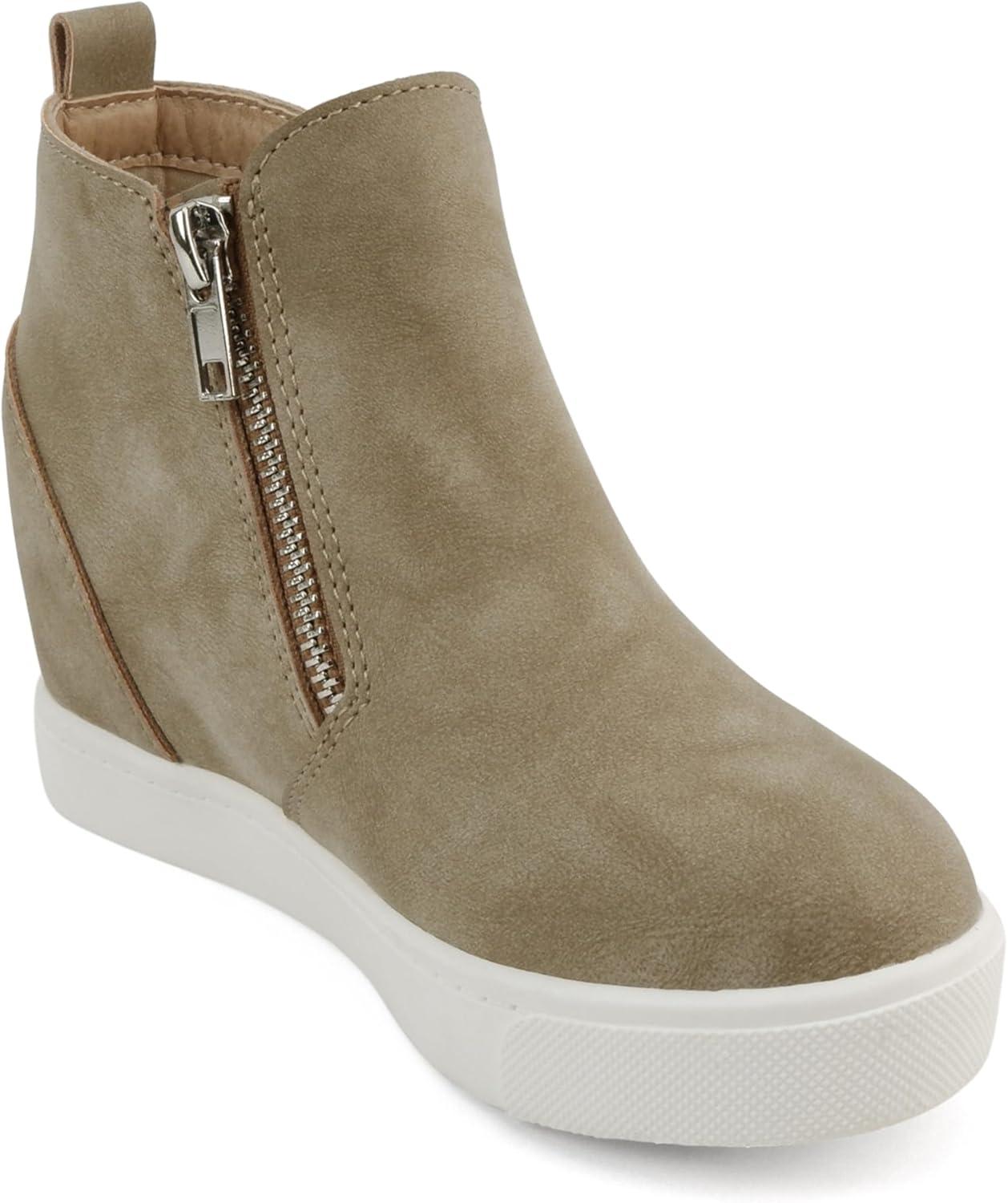 imageSoda KidsChildrenGirls Taylor2 Hidden Wedge Booties Fashion Sneaker Shoes Side ZipperTaupe Nbpu