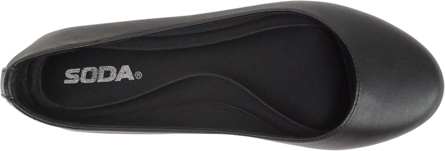 imageSoda Kreme Comfortable Basic Shoes Women Ballet Flat Round Toe Gel InsoleBlack Pu