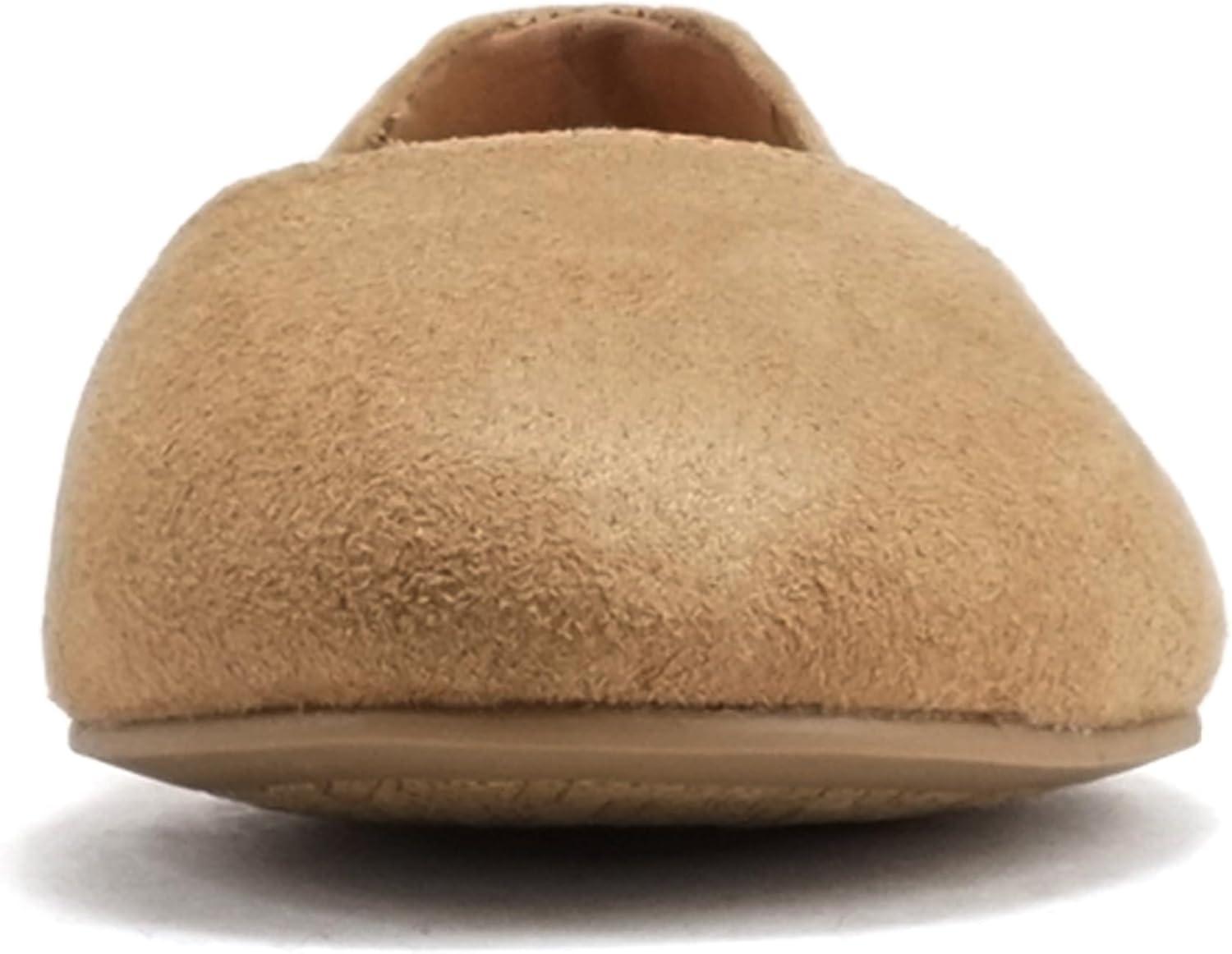imageSoda Kreme Comfortable Basic Shoes Women Ballet Flat Round Toe Gel InsoleNatural Imitation Suede