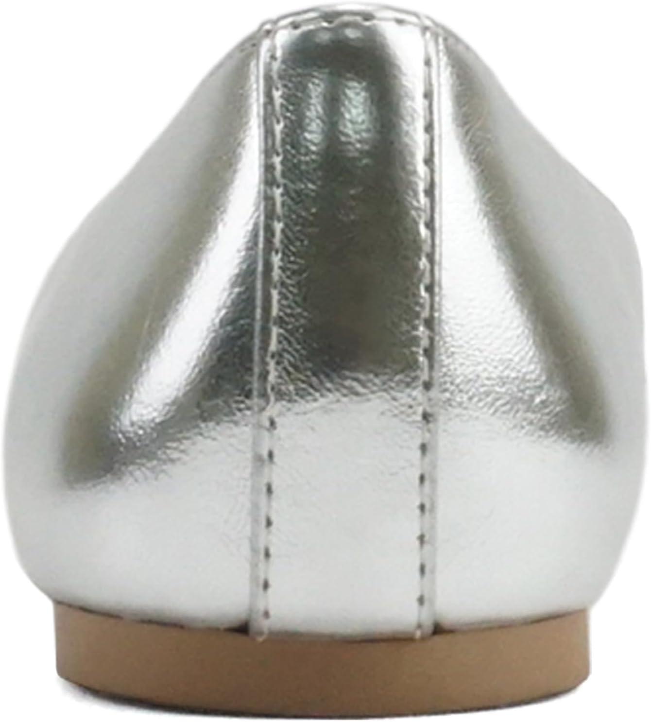 imageSoda Kreme Comfortable Basic Shoes Women Ballet Flat Round Toe Gel InsoleSilver