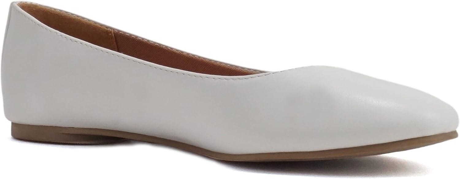 imageSoda Kreme Comfortable Basic Shoes Women Ballet Flat Round Toe Gel InsoleWhite Pu