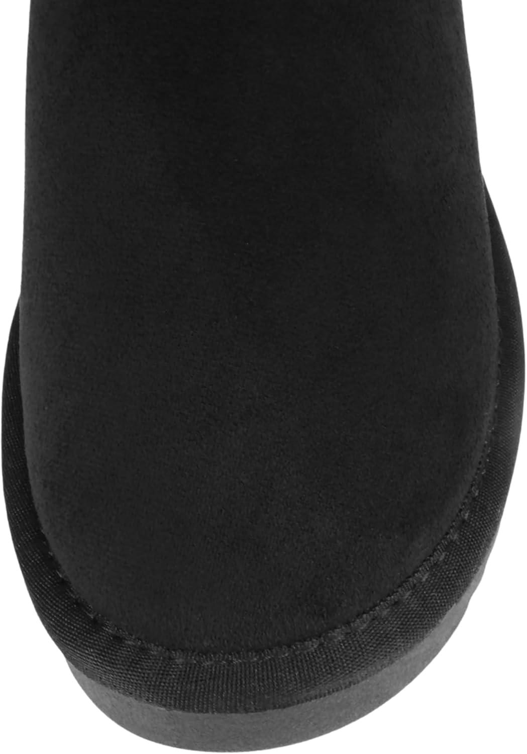 imageSoda Kuron  Women Round Toe Lug Sole Low Flatform Sherpalined Ankle BootBlack Imitation Suede