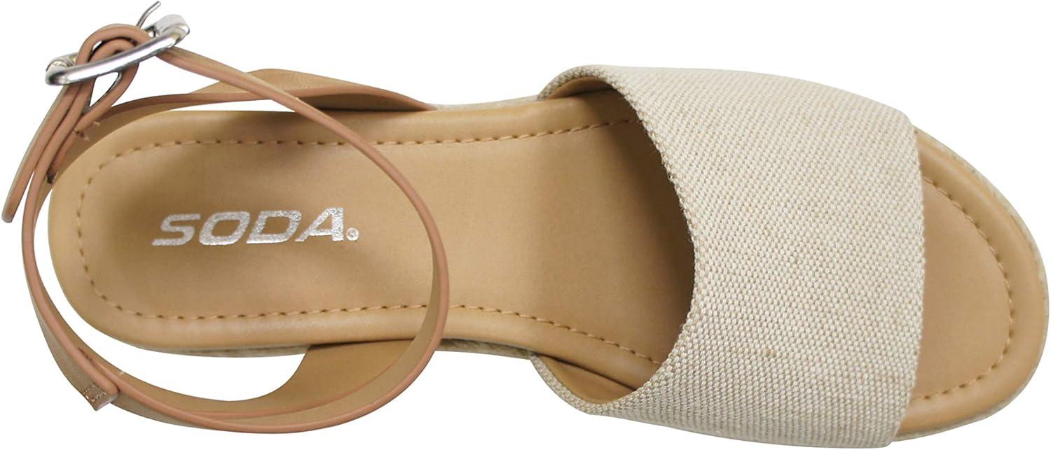 imageSoda Little KidsChildrenGirls TopicIIS Espadrille Flatform Wedge Open Toe SandalsBeige Tan